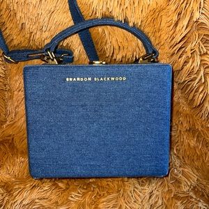 Authentic Brandon Blackwood denim trunk bag